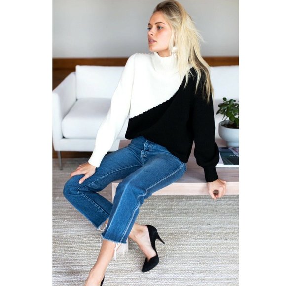 Emerson Fry Mila Womens Ivory Wool Turtleneck Pullover Sweater Size Small - Picture 3 of 8